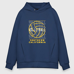 Толстовка оверсайз мужская Волейбол - Калифорния, цвет: тёмно-синий