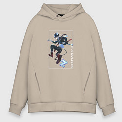 Толстовка оверсайз мужская Рин Окумура Экзорцист, цвет: миндальный