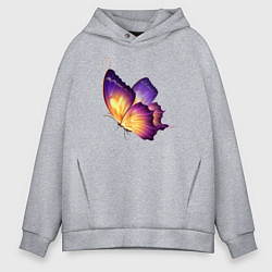 Толстовка оверсайз мужская Красивая бабочка A very beautiful butterfly, цвет: меланж