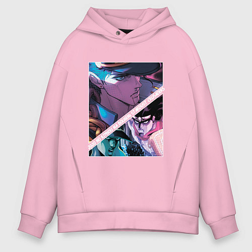 Мужское худи оверсайз Джотаро Куджо из ДжоДжо / Светло-розовый – фото 1