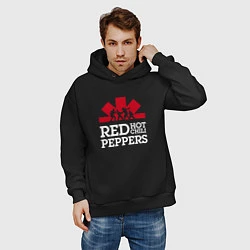 Толстовка оверсайз мужская RHCP Logo Red Hot Chili Peppers Logo, цвет: черный — фото 2