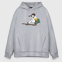 Толстовка оверсайз мужская Девушка фотограф за работой, цвет: меланж