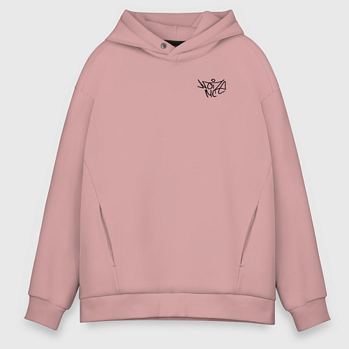 Мужское худи оверсайз Noize mc нойз мс logo / Пыльно-розовый – фото 1
