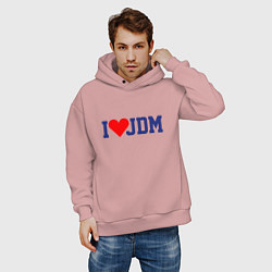 Толстовка оверсайз мужская I love JDM!, цвет: пыльно-розовый — фото 2