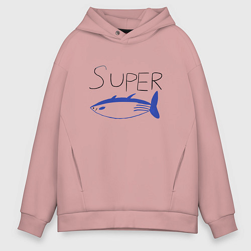 Мужское худи оверсайз Super tuna jin / Пыльно-розовый – фото 1