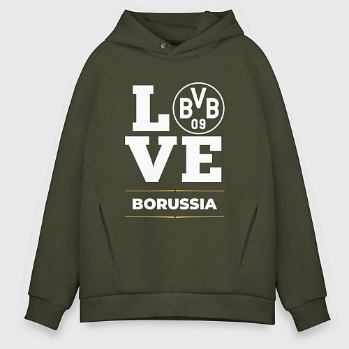 Мужское худи оверсайз Borussia Love Classic / Хаки – фото 1
