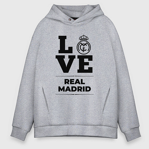 Мужское худи оверсайз Real Madrid Love Классика / Меланж – фото 1