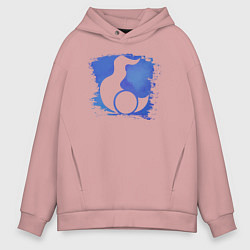 Толстовка оверсайз мужская Знак Тзинча пятно, цвет: пыльно-розовый