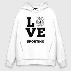 Толстовка оверсайз мужская Sporting Love Классика, цвет: белый
