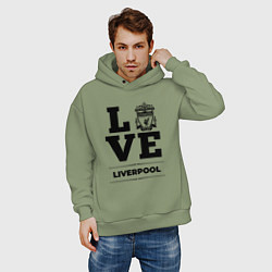 Толстовка оверсайз мужская Liverpool Love Классика, цвет: авокадо — фото 2