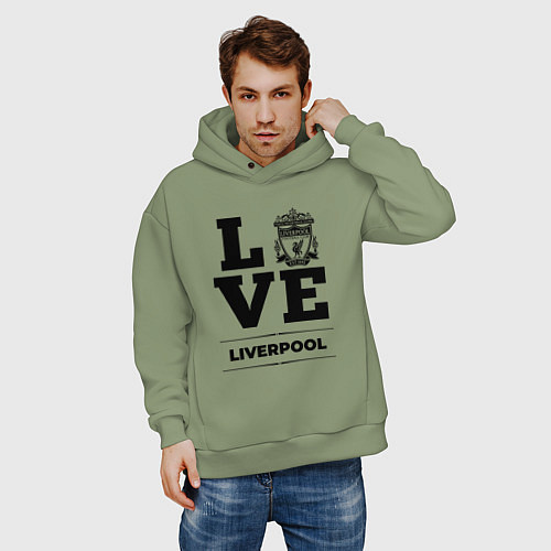 Мужское худи оверсайз Liverpool Love Классика / Авокадо – фото 3