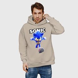 Толстовка оверсайз мужская Sonic the Hedgehog 2022, цвет: миндальный — фото 2