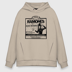 Толстовка оверсайз мужская Live at the Palladium, NY - Ramones, цвет: миндальный
