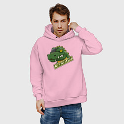 Толстовка оверсайз мужская Pirate Crocodile, цвет: светло-розовый — фото 2