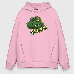 Толстовка оверсайз мужская Pirate Crocodile, цвет: светло-розовый
