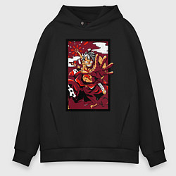 Толстовка оверсайз мужская ЛУФФИ 5 ЙОНКО ONE PIECE, цвет: черный