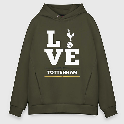 Мужское худи оверсайз Tottenham Love Classic / Хаки – фото 1