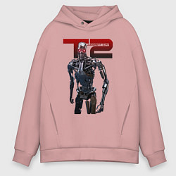 Толстовка оверсайз мужская Terminator 2 - T800, цвет: пыльно-розовый