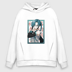 Толстовка оверсайз мужская Hatsune Miku Drain, цвет: белый