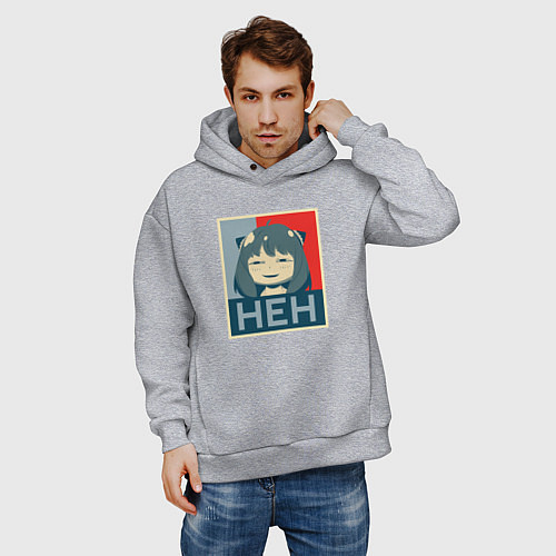 Мужское худи оверсайз Anya HEH - Spy x Family / Меланж – фото 3