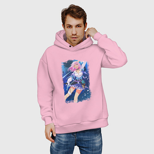 Мужское худи оверсайз Милашка 7 Марта Honkai star rail / Светло-розовый – фото 3