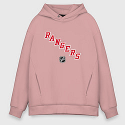 Толстовка оверсайз мужская New York Rangers NHL, цвет: пыльно-розовый