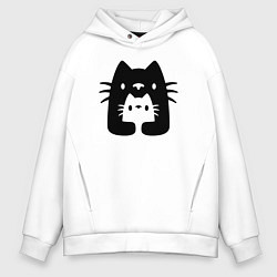 Толстовка оверсайз мужская Cats Family, цвет: белый