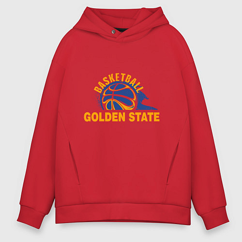 Мужское худи оверсайз Golden State Basketball / Красный – фото 1