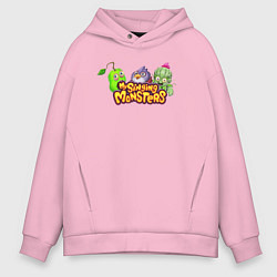Толстовка оверсайз мужская My Singings Monsters Logo, цвет: светло-розовый