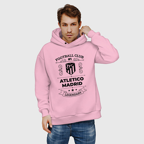 Мужское худи оверсайз Atletico Madrid: Football Club Number 1 Legendary / Светло-розовый – фото 3