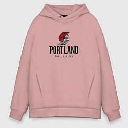 Толстовка оверсайз мужская Портленд Трэйл Блэйзерс NBA, цвет: пыльно-розовый