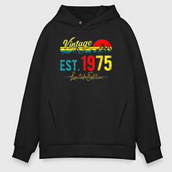 Толстовка оверсайз мужская Vintage est 1975 Limited Edition, цвет: черный