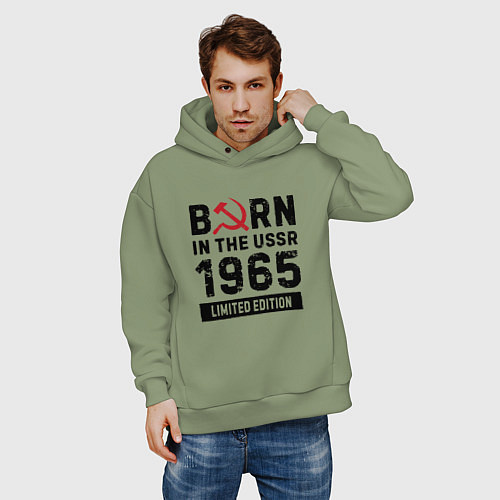 Мужское худи оверсайз Born In The USSR 1965 Limited Edition / Авокадо – фото 3