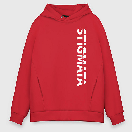 Мужское худи оверсайз Stigmata ПРОТИВ ПРАВИЛ / Красный – фото 1