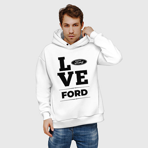Мужское худи оверсайз Ford Love Classic / Белый – фото 3