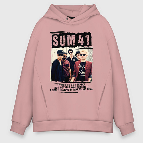 Мужское худи оверсайз SUM 41 PIECES / Пыльно-розовый – фото 1