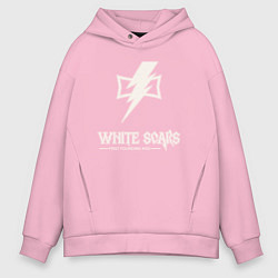 Толстовка оверсайз мужская Белые шрамы лого винтаж, цвет: светло-розовый