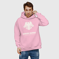 Толстовка оверсайз мужская Гвардия ворона лого винтаж, цвет: светло-розовый — фото 2