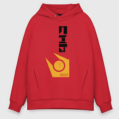 Мужское худи оверсайз Half life - city17 / Красный – фото 1