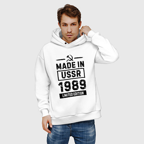 Мужское худи оверсайз Made In USSR 1989 Limited Edition / Белый – фото 3