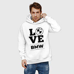 Толстовка оверсайз мужская BMW love classic, цвет: белый — фото 2
