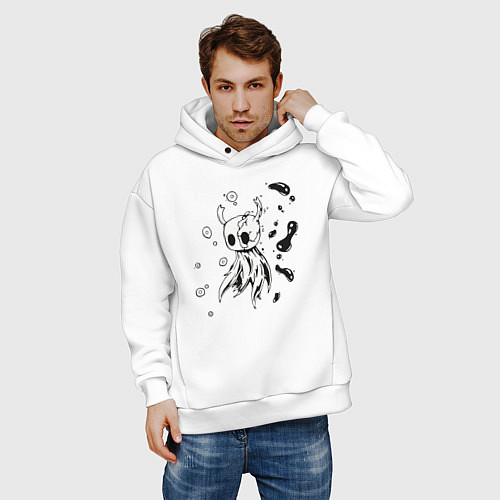 Мужское худи оверсайз Hollow Knight game / Белый – фото 3