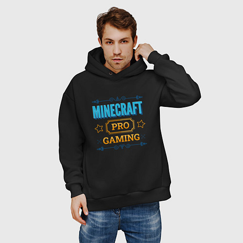 Мужское худи оверсайз Игра Minecraft pro gaming / Черный – фото 3