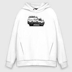 Толстовка оверсайз мужская Бездорожье без дорог, цвет: белый