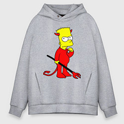 Толстовка оверсайз мужская Bart Simpson - devil, цвет: меланж