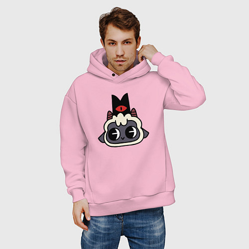 Мужское худи оверсайз Милая овечка- Cult of the lamb / Светло-розовый – фото 3