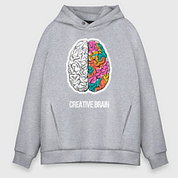 Толстовка оверсайз мужская Creative Brain, цвет: меланж