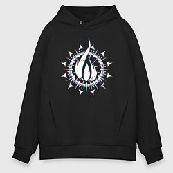 Толстовка оверсайз мужская In flames - logo neon, цвет: черный