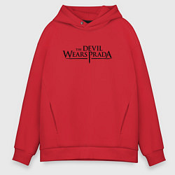 Толстовка оверсайз мужская Devil wears prada logo, цвет: красный