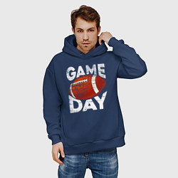 Толстовка оверсайз мужская День игры в американский футбол, цвет: тёмно-синий — фото 2